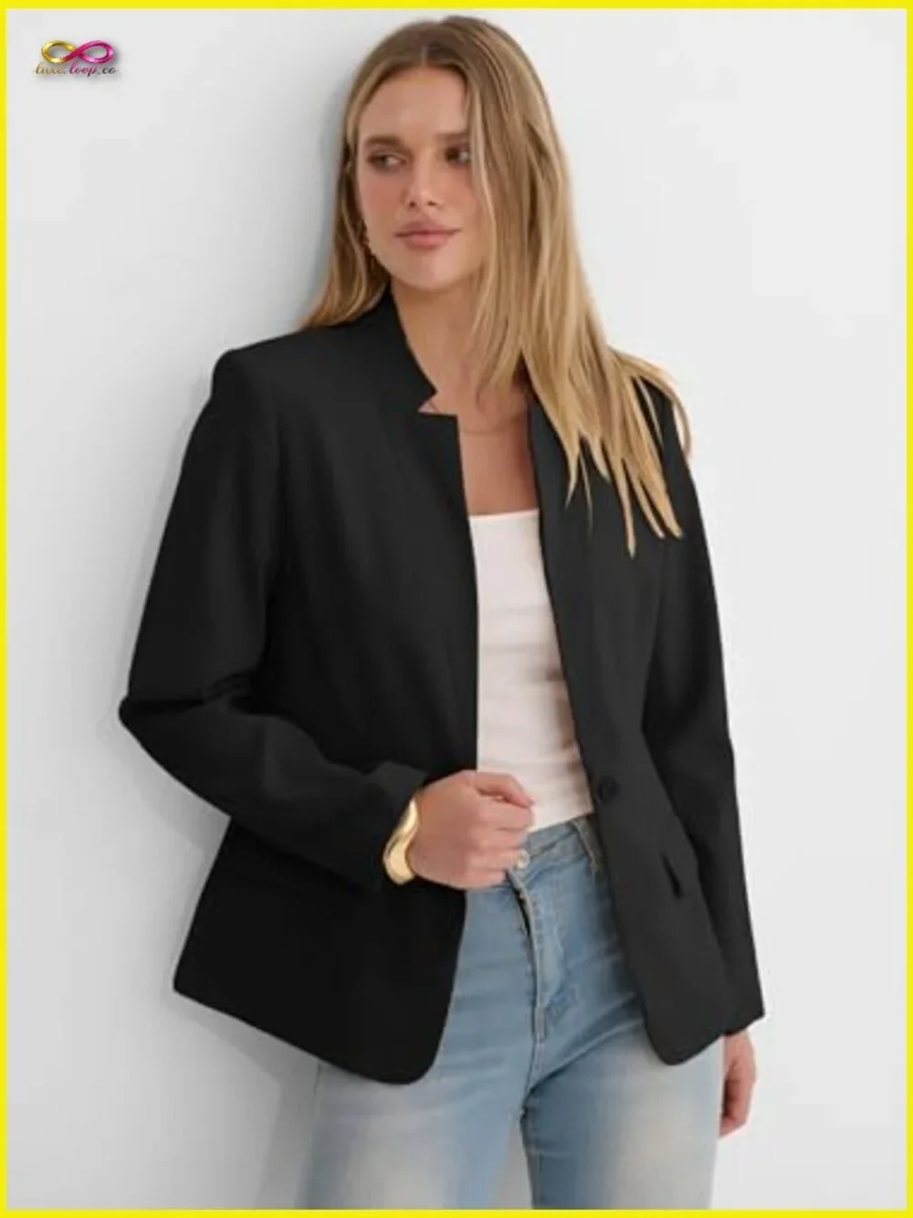Classic Blazer Regular Fit Lapel Open Front Suit Jacket Business Casual Chic